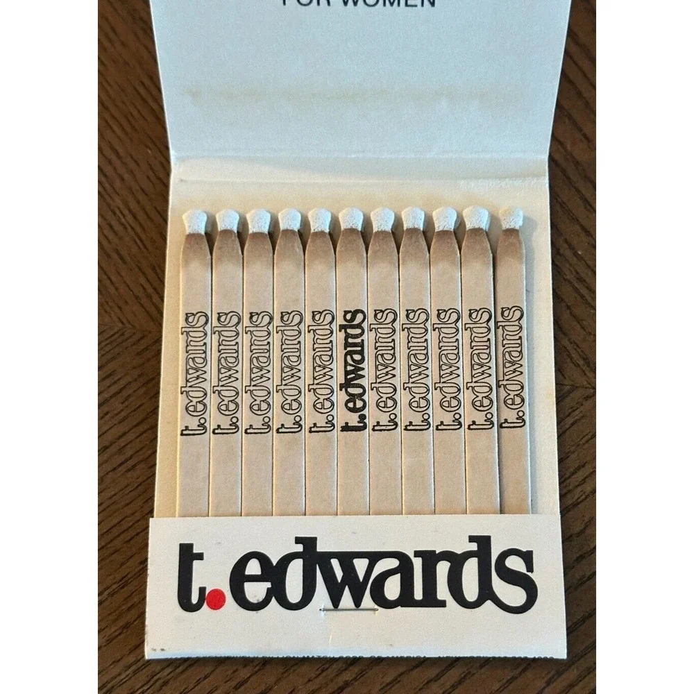 Vintage t. edwards 21 Unstruck Matches Oversized‎ Matchbook